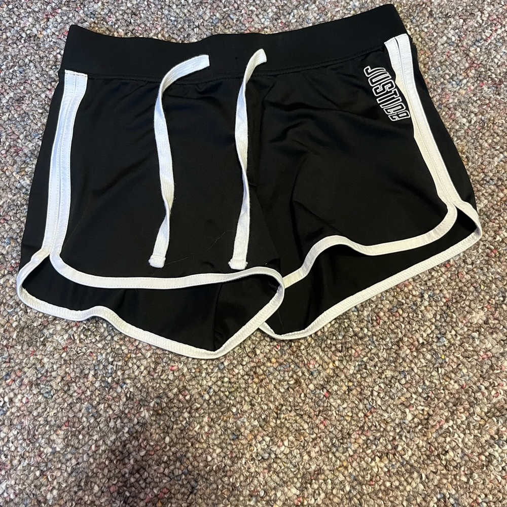Justice black and grey comfy shorts